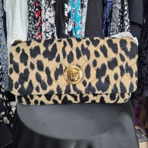 Versace Leopard Print Clut with Gold Accents